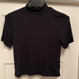 Aritzia Babaton Black Formarib Mockneck T-shirt - Size Medium